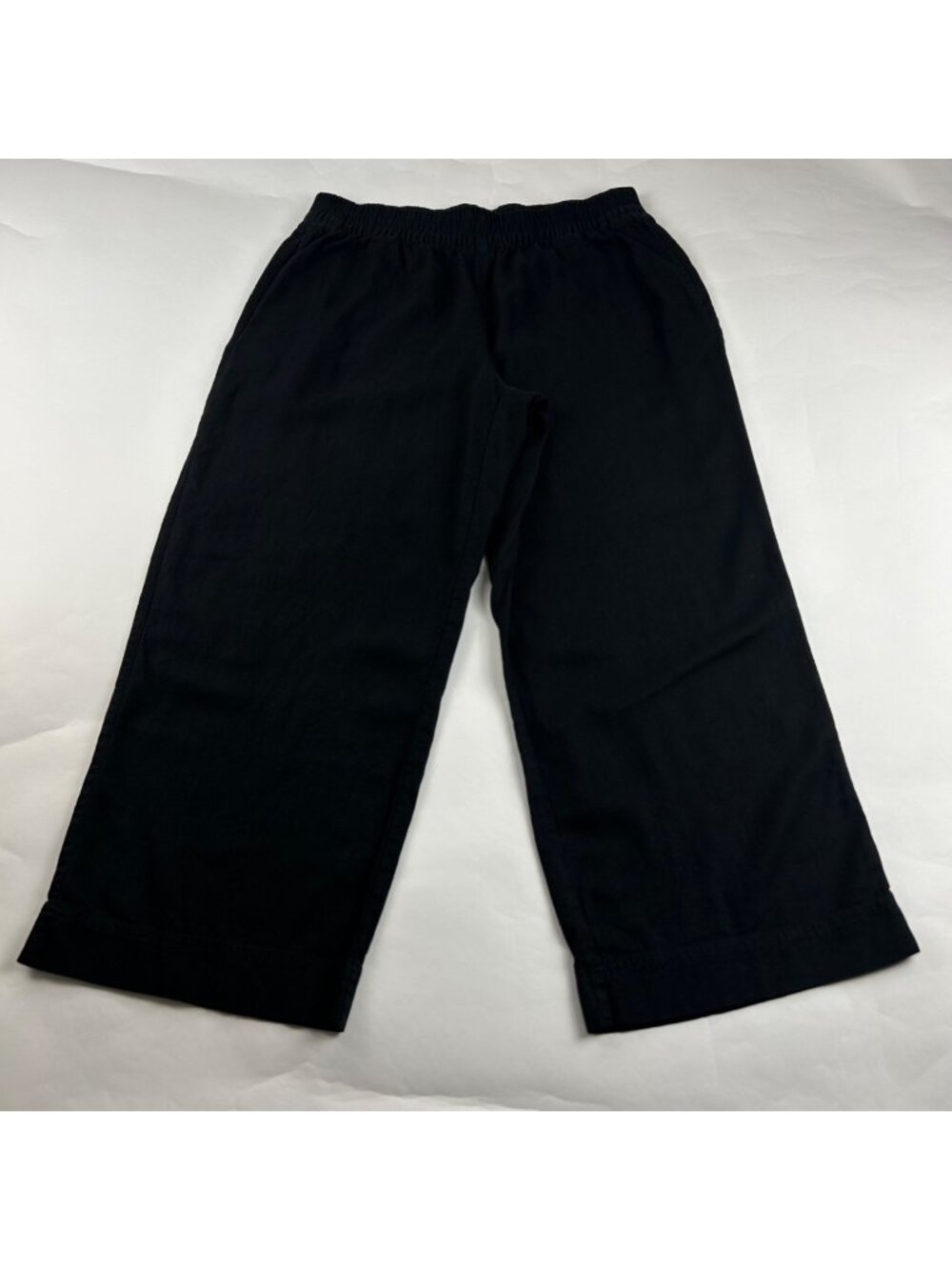 PETITE Old Navy Black Linen Blend Wide leg Lounge Pant LP